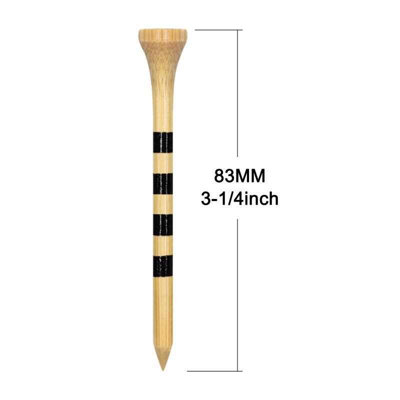 Zivisk Wooden Golf Tees 3-1/4" 100 Count 83mm Natural Color - Image 2